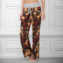 Skull Garden Obsession Women's High-waisted Wide Leg Pants