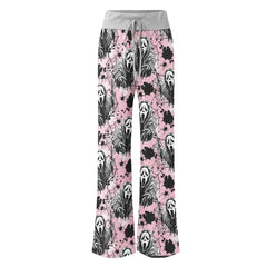Dark Scary Art Theme Women's High-waisted Wide Leg Pants | Wonder Skull
