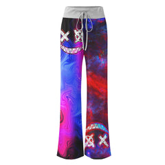 Purple Emo Abstract Women's High-waisted Wide Leg Pants | Wonder Skull