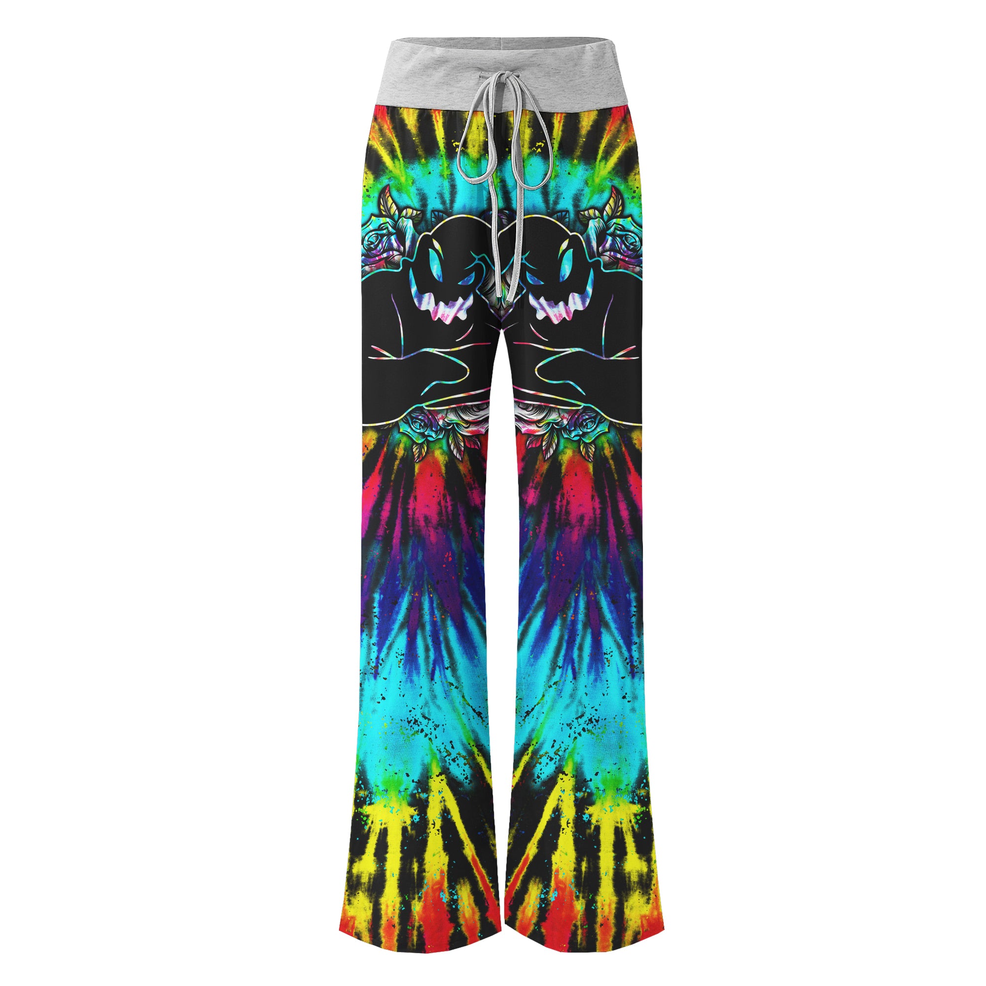 Nightmare TieDye Theme Women's High-waisted Wide Leg Pants | Wonder Skull