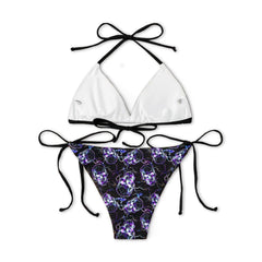 Dark Thunder Skul Pattern Micro Triangle Bikini Swimsuit - Wonder Skull