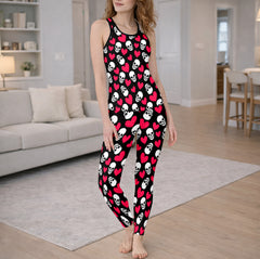 Sweet Heart Skull Pattern Tanktop and Legging