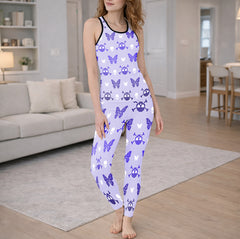 Pastel Goth Flutter Skull Tanktop and Leggings