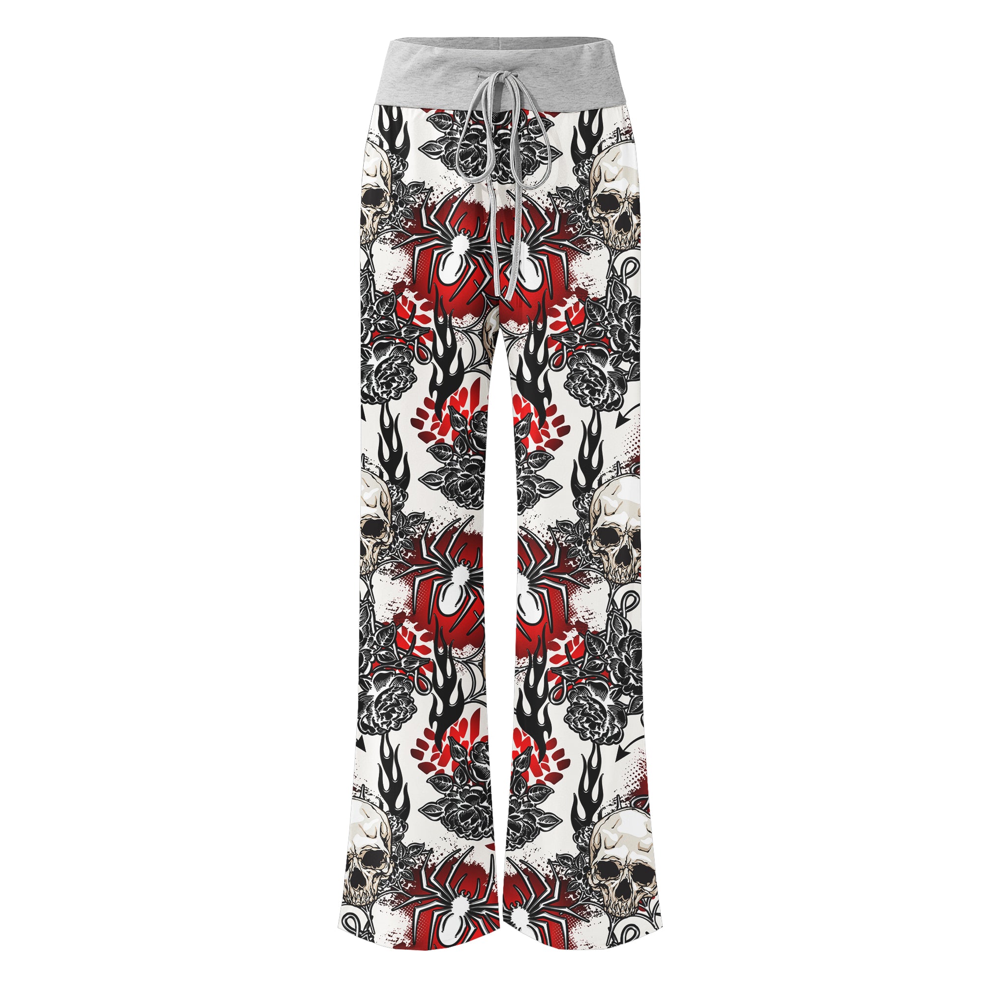 Skull Art Gothic Women's High-waisted Wide Leg Pants | Wonder Skull