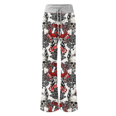 Skull Art Gothic Women's High-waisted Wide Leg Pants | Wonder Skull
