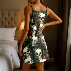 Gothic Garden Skull Short Cami Dress