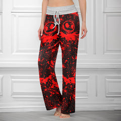 Red Brush Art Women's High-waisted Wide Leg Pants