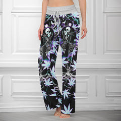 Holographic Couple Skeleton Women's High-waisted Wide Leg Pants