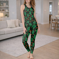 Neon Love Bones Pattern Tanktop and Leggings