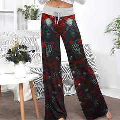 Skull Death Gothic Women's High-waisted Wide Leg Pants | Wonder Skull