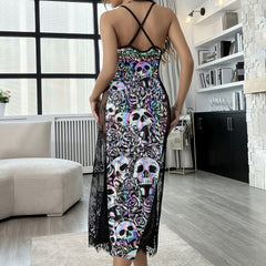 Holographic Skull Rose Women's Lace Cami Sleepwear