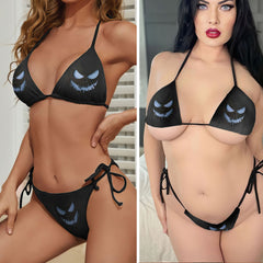 Dark Aesthetic Evil Micro Triangle Bikini Swimsuit