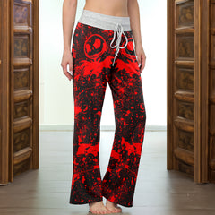 Red Brush Art Women's High-waisted Wide Leg Pants
