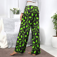 Green Face Scary Nightmare Women's High-waisted Wide Leg Pants | Wonder Skull