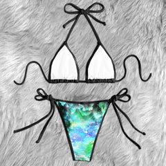 Mega Skull Green Micro Triangle Bikini Swimsuit - Wonder Skull