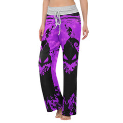 Purple Nightmare Christmas Theme Women's High-waisted Wide Leg Pants | Wonder Skull