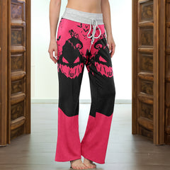 Pink Night Art Women's High-waisted Wide Leg Pants