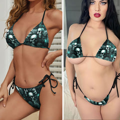 Cyanide Rose Bone Seamless Micro Triangle Bikini Swimsuit