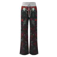 Skull Death Gothic Women's High-waisted Wide Leg Pants | Wonder Skull