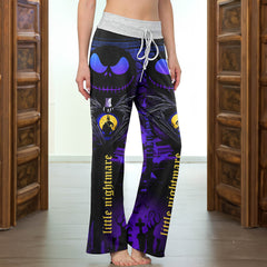 Purple Night Moon Women's High-waisted Wide Leg Pants