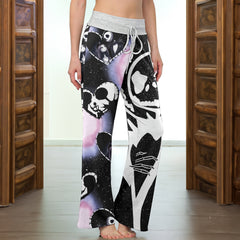 Cosmic Love Bones Women's High-waisted Wide Leg Pants