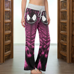 Infinite Pastel Skull Art Women's High-waisted Wide Leg Pants