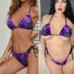 Mystic Night Skull Purple Micro Triangle Bikini Swimsuit