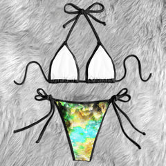 Mega Skull Blue Micro Triangle Bikini Swimsuit - Wonder Skull