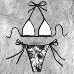 Vintage Grey Skull Micro Triangle Bikini Swimsuit - Wonder Skull
