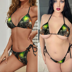 Barbed Wire Skulls Micro Triangle Bikini Swimsuit