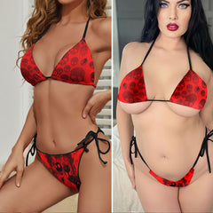 Dark Romance Skull Art Micro Triangle Bikini Swimsuit