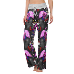 Skull Angels And Demons Women's High-waisted Wide Leg Pants | Wonder Skull