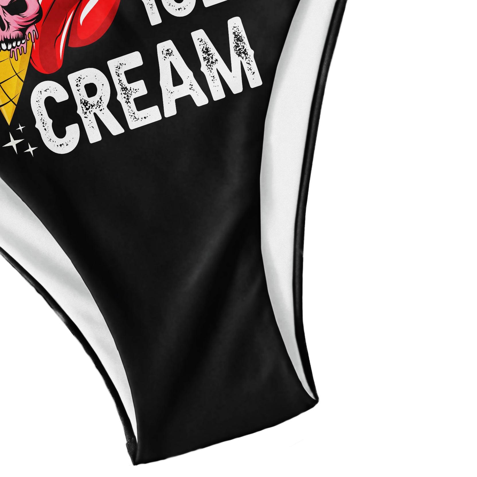 Lick Me Skull Funny Micro Triangle Bikini Swimsuit - Wonder Skull