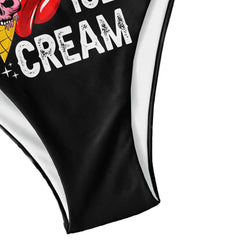 Lick Me Skull Funny Micro Triangle Bikini Swimsuit - Wonder Skull