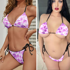 Pink Dream Skull Butterfly Micro Triangle Bikini Swimsuit