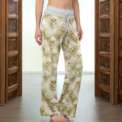Skull Rose Garden Grace Women's High-waisted Wide Leg Pants