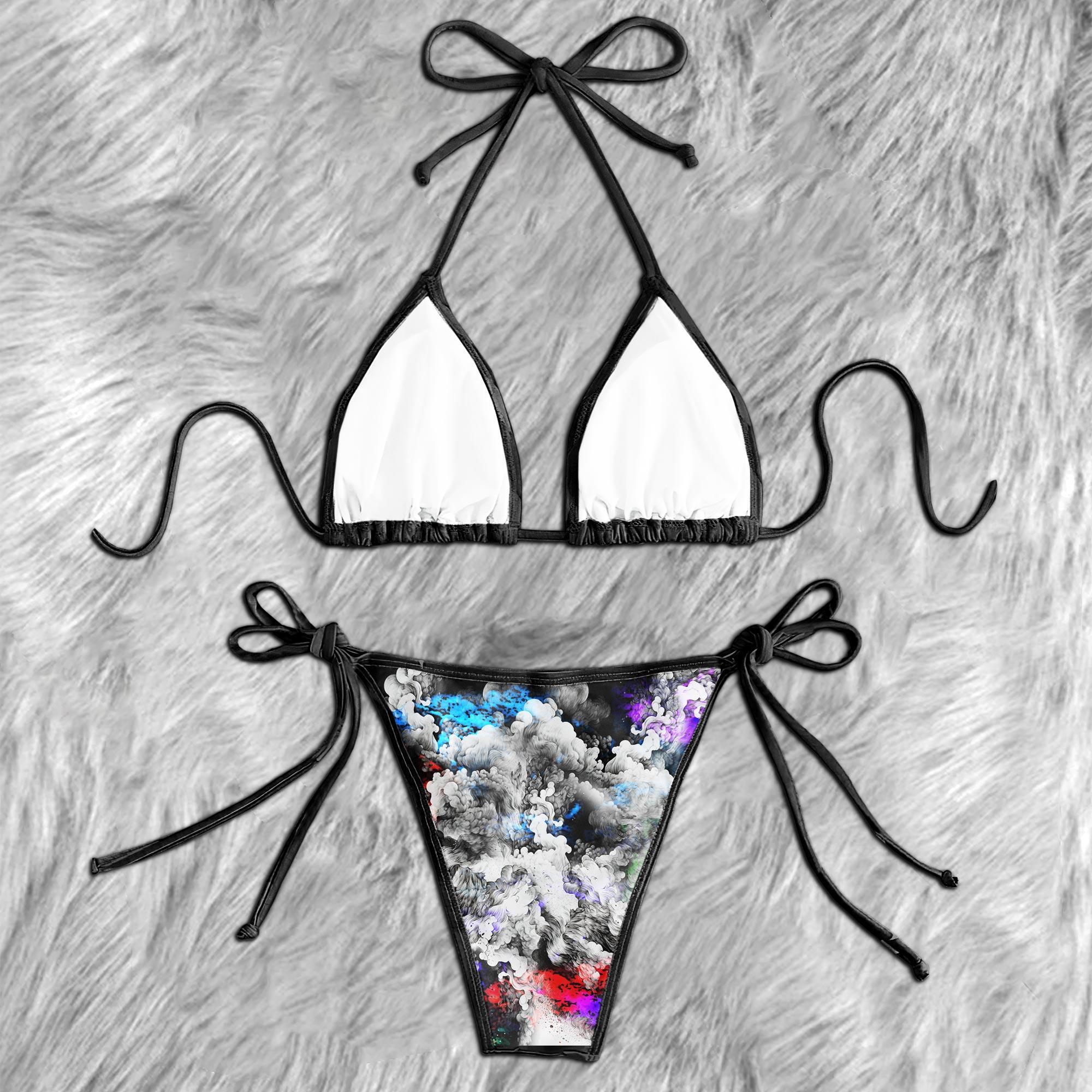 Dark Skull Color Micro Triangle Bikini Swimsuit - Wonder Skull