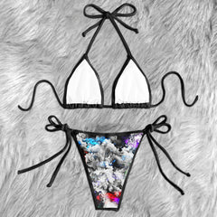 Dark Skull Color Micro Triangle Bikini Swimsuit - Wonder Skull