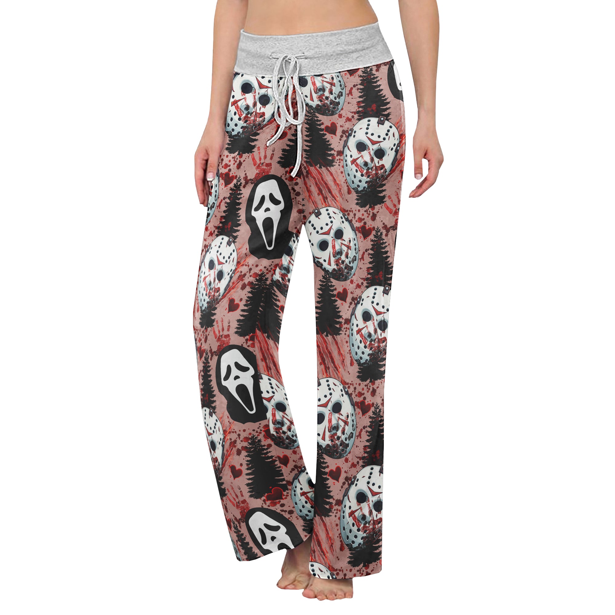 Blood Horror Theme Women's High-waisted Wide Leg Pants | Wonder Skull