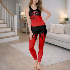 Bloody Kiss Skull Art Tanktop and Legging