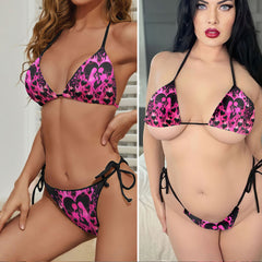 Flaming Hearts Gothic Love Micro Triangle Bikini Swimsuit