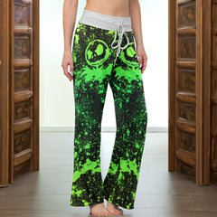 Green Brush Art Women's High-waisted Wide Leg Pants