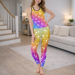 Gothic Gradient Vivid Skulls Tanktop and Legging
