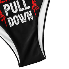 Funny Skull Pull Down Micro Triangle Bikini Swimsuit - Wonder Skull