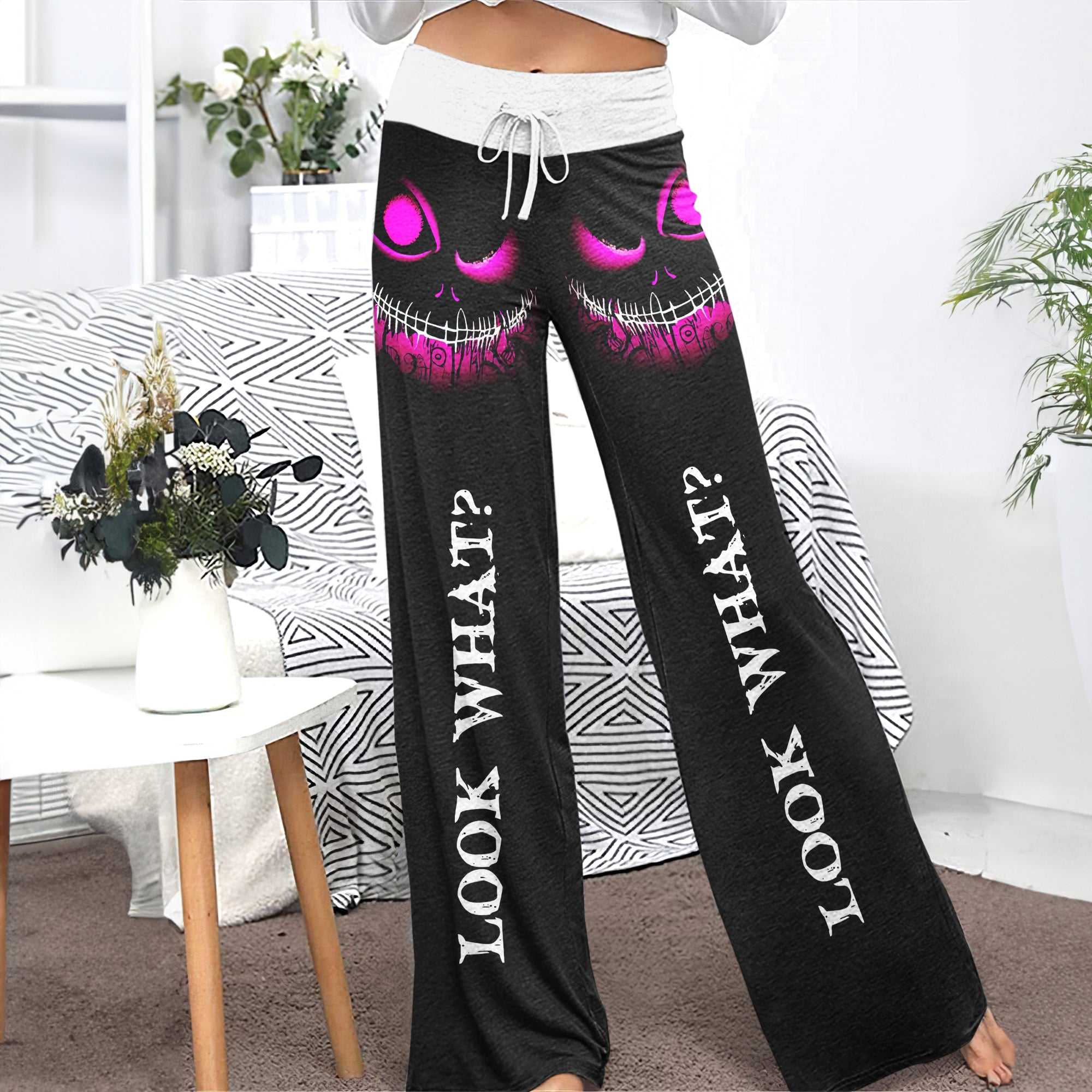 Look What Women's High-waisted Wide Leg Pants | Wonder Skull
