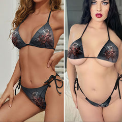 Breaching Undead Skull Micro Triangle Bikini Swimsuit