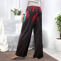 Skull Butterfly Dark Theme Women's High-waisted Wide Leg Pants | Wonder Skull