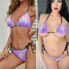 Neon Dream Liquid Smile Micro Triangle Bikini Swimsuit