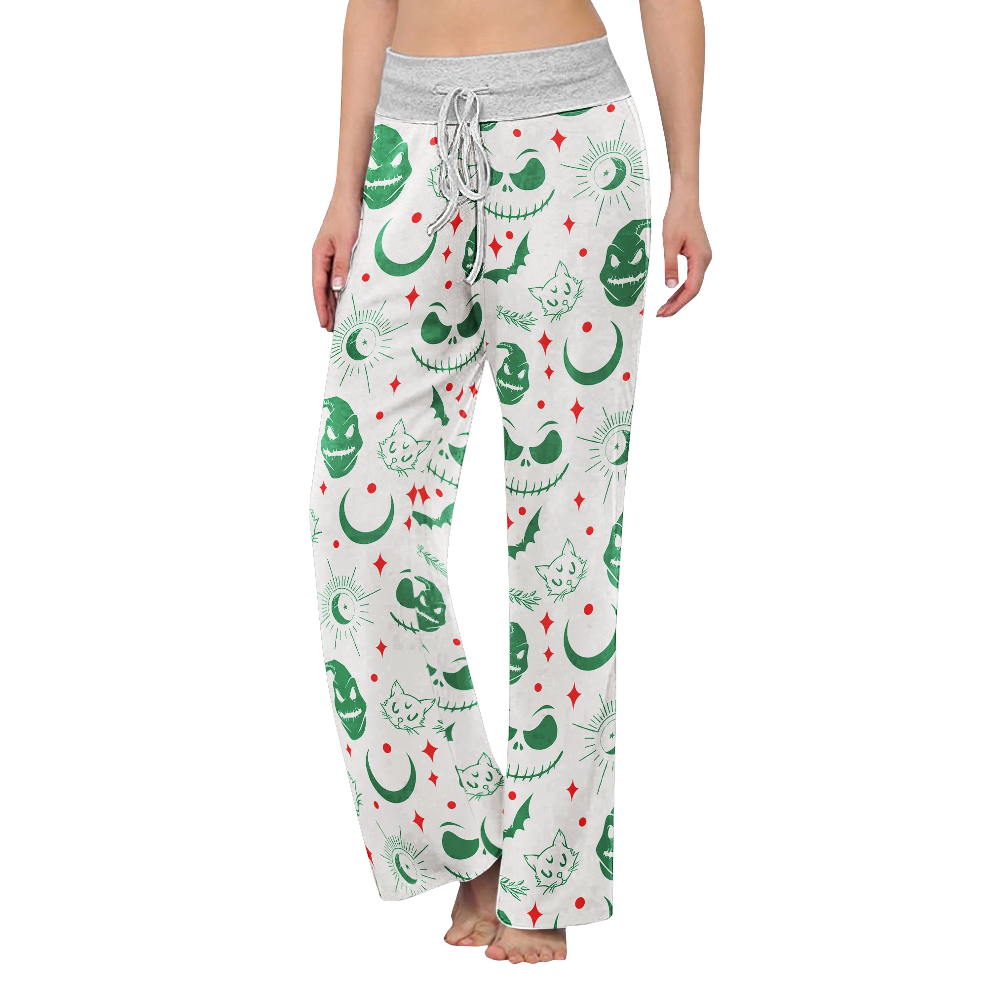Cool Christmas Nightmare Theme Women's High-waisted Wide Leg Pants | Wonder Skull