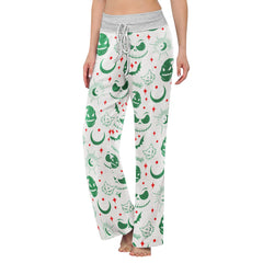 Cool Christmas Nightmare Theme Women's High-waisted Wide Leg Pants | Wonder Skull
